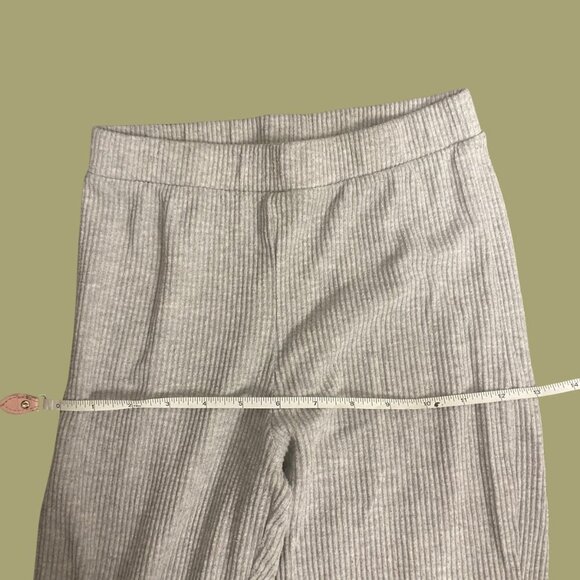 Forever 21 Women’s Grey Ribbed Flare Pants – XS High Waist Lounge Streetwear - Picture 6 of 7